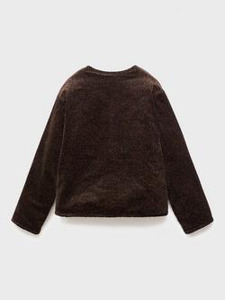 Mango Kids' Leo Corduroy Animal Print Jacket, Brown - view 2, Brown