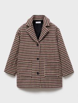 Mango Kids' Marian Dogtooth Coat, Dark Red, Dark Red