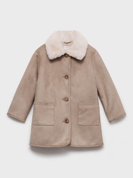 Mango Kids' Masella Collared Coat, Lt Pastel Grey, Lt Pastel Grey