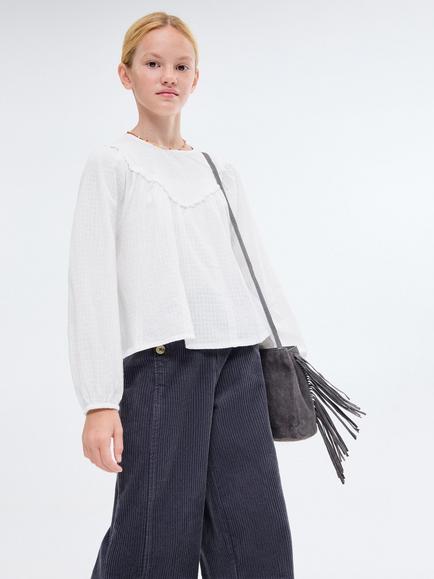 Mango Kids' Cecilia Blouse, White, White