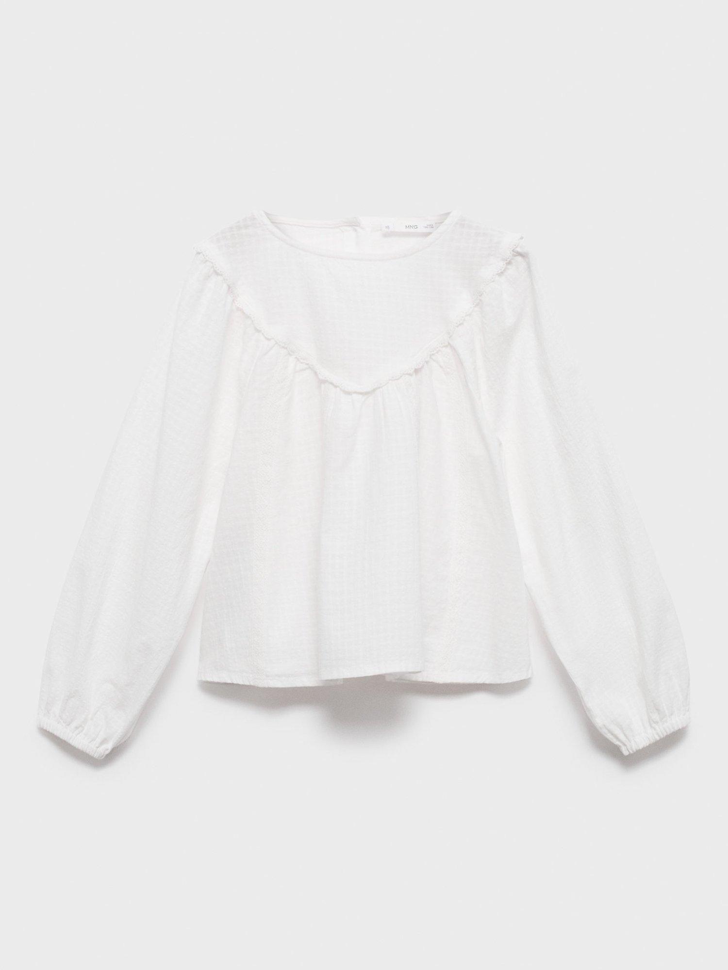 Product image 3 of 7, which shows Mango Kids' Cecilia Blouse, White, 10 years