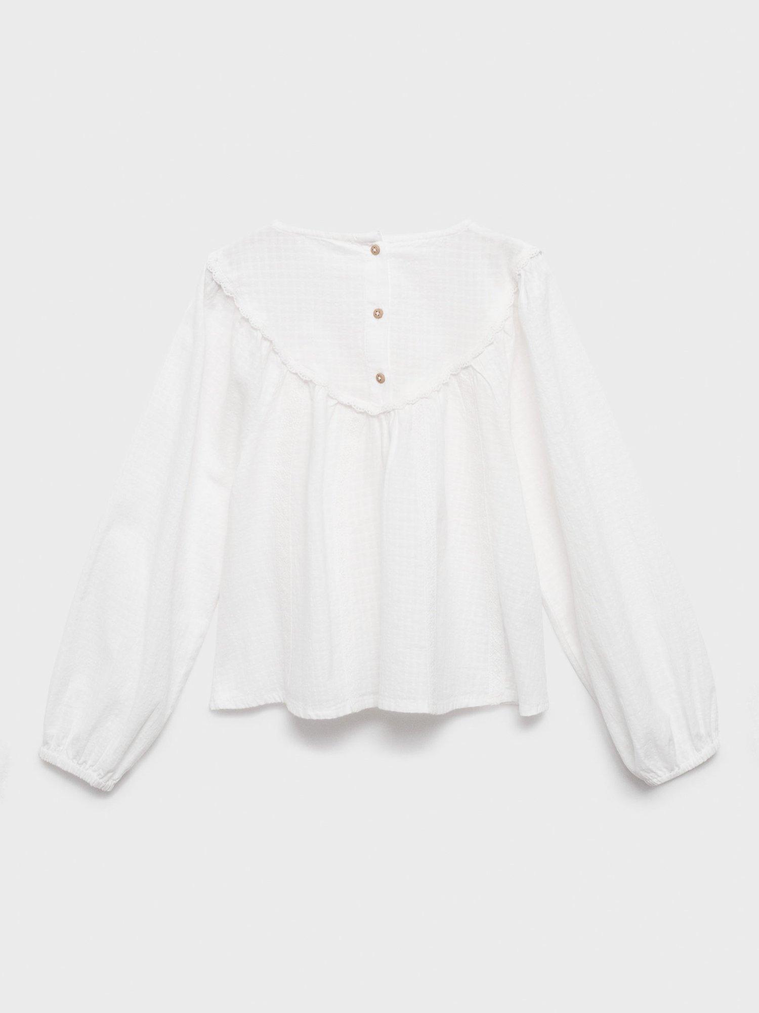 Product image 4 of 7, which shows Mango Kids' Cecilia Blouse, White, 10 years