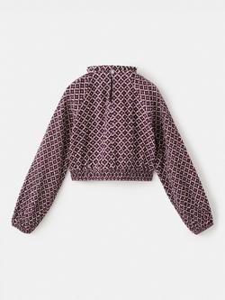 Mango Kids' Margoset Cotton Long Sleeve Blouse, Dark Red - view 2, Dark Red