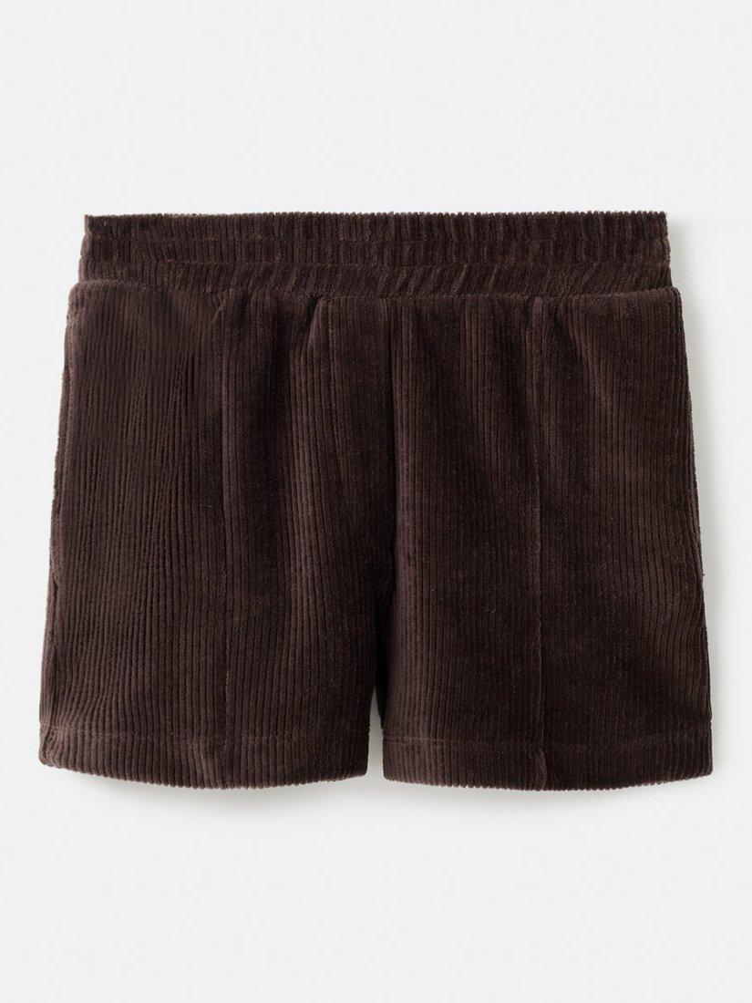 Product image 1 of 4, which shows Mango Kids' Annie Corduroy Shorts, Dark Brown, 11-12 years
