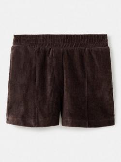 Mango Kids' Annie Corduroy Shorts, Dark Brown, Dark Brown