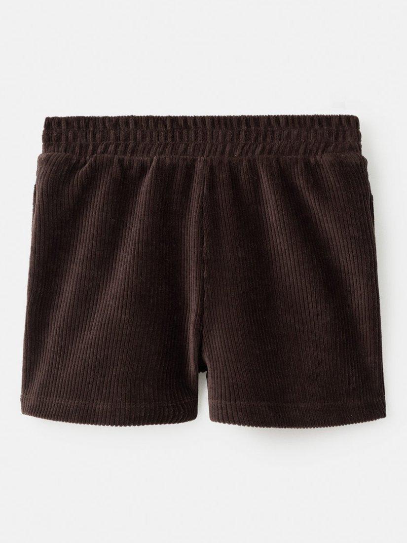 Product image 2 of 4, which shows Mango Kids' Annie Corduroy Shorts, Dark Brown, 11-12 years