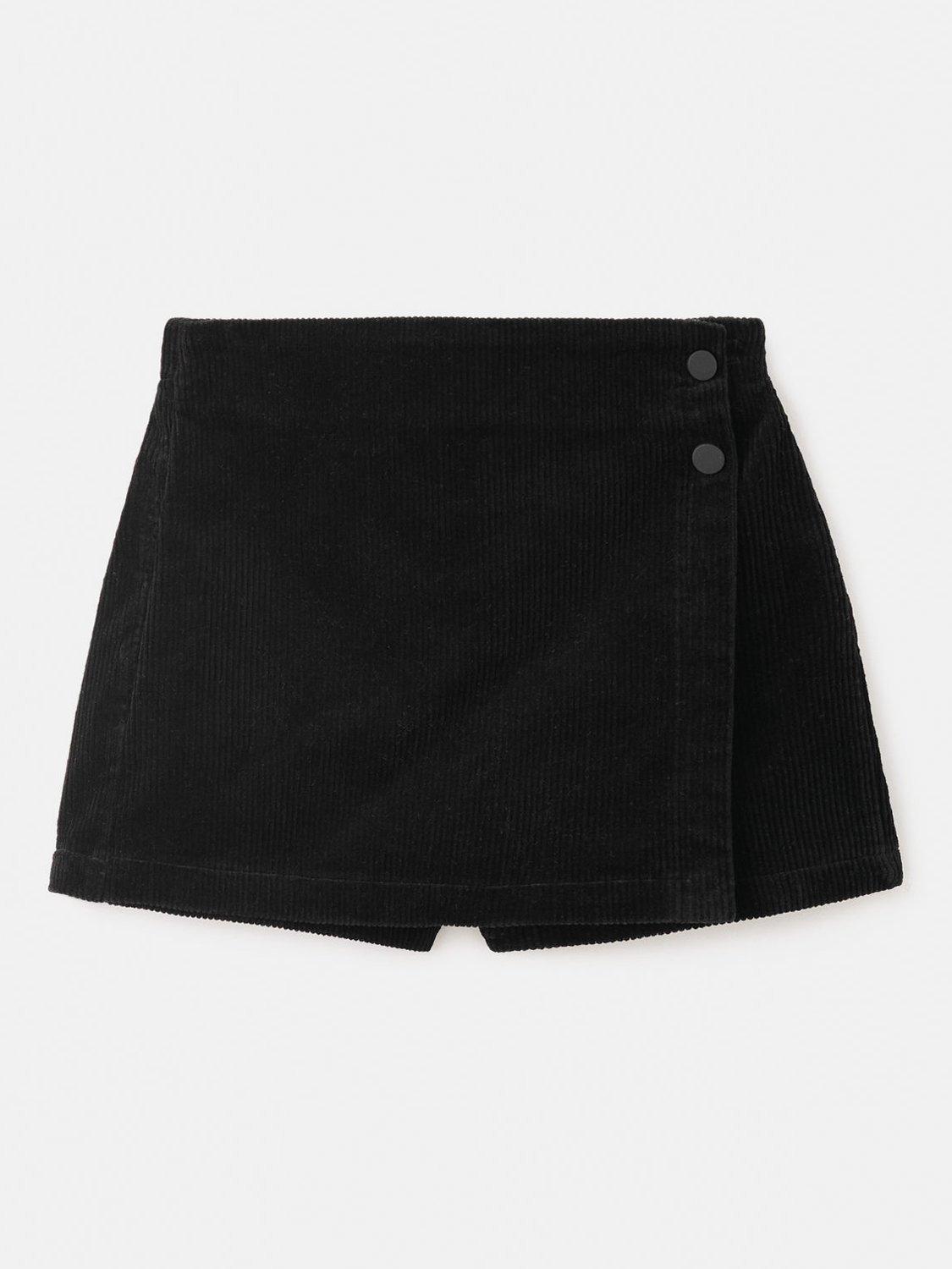 Product image 1 of 4, which shows Mango Kids' Corduroy Skort, Black, 5-6 years
