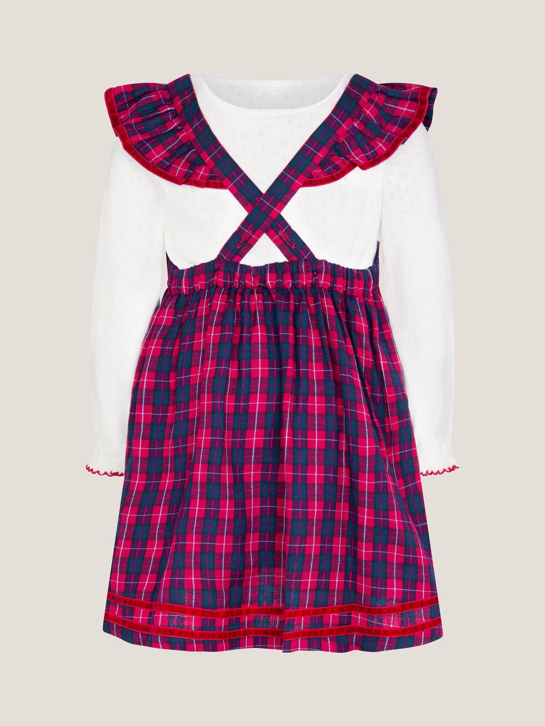 Clearance Topshop Topshop Tartan Pinafore Dress Topshop Womens Black  Gingham Ruffle Mini Dress Pinafore Style Tie