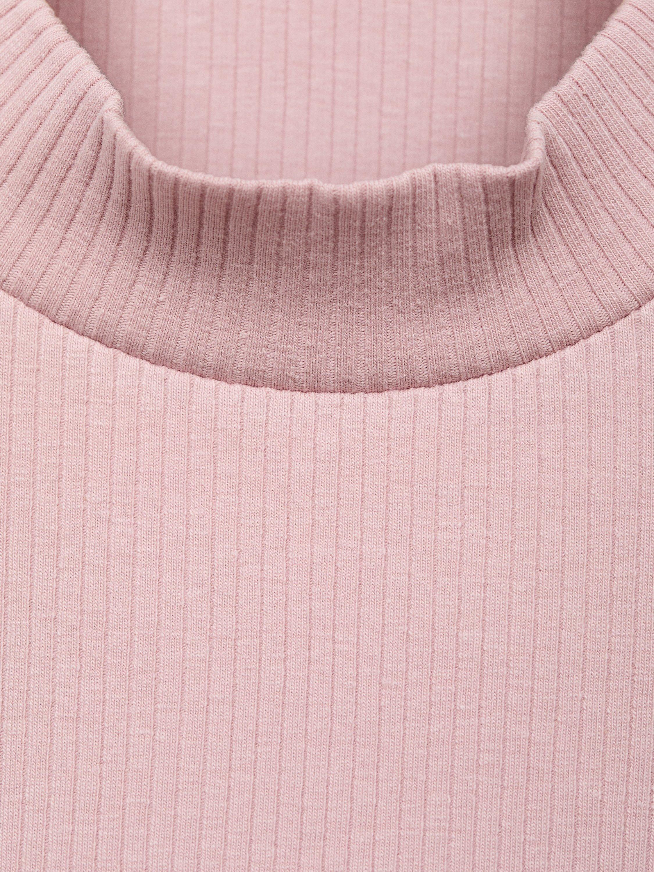 Product image 4 of 4, which shows Mango Kids' Cotton Blend High Neck Long Sleeve Top, Pink, 9-12 months