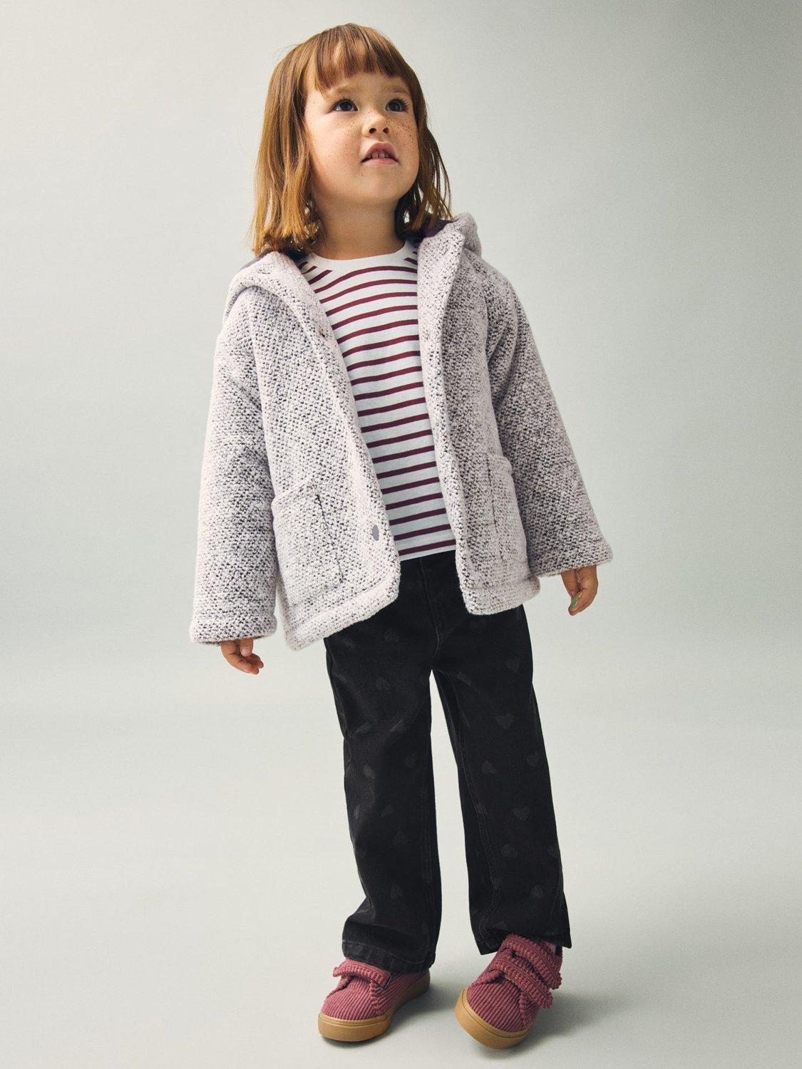 Product image 1 of 5, which shows Mango Kids' Carla Denim Heart Jeans, Black, 12-18 months