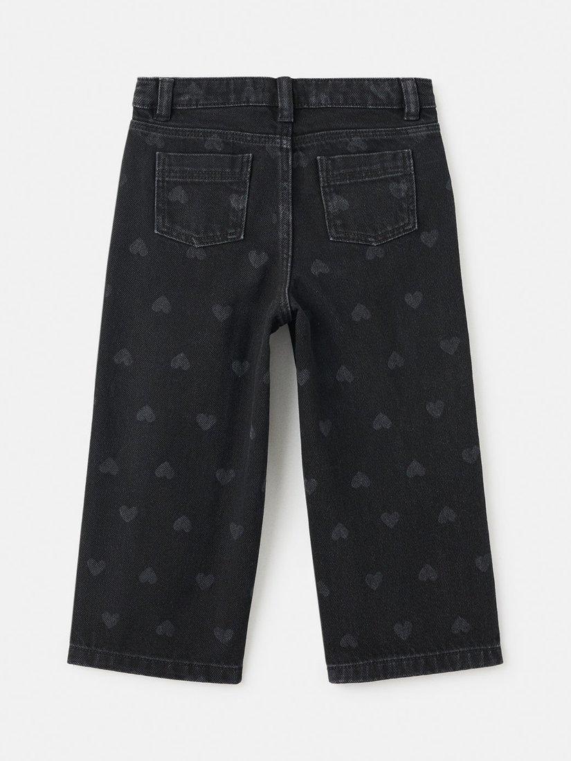 Product image 3 of 5, which shows Mango Kids' Carla Denim Heart Jeans, Black, 12-18 months