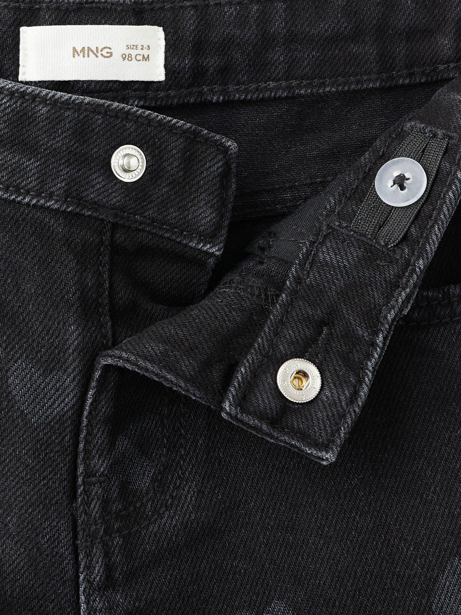 Product image 5 of 5, which shows Mango Kids' Carla Denim Heart Jeans, Black, 12-18 months