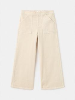 Mango Kids' Lula Corduroy Wide Leg Trousers, Light Beige, Light Beige