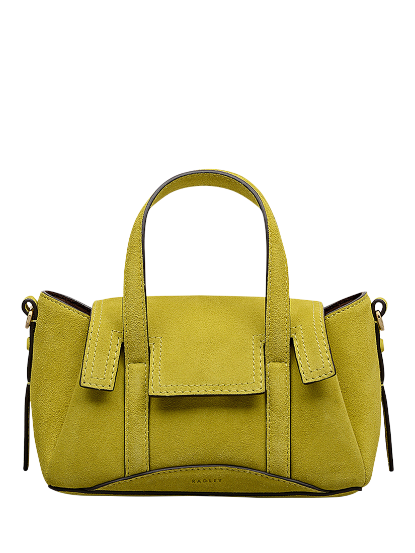 Product image 1 of 7, which shows Radley The Chancery Suede Small Grab Bag, Limoncello