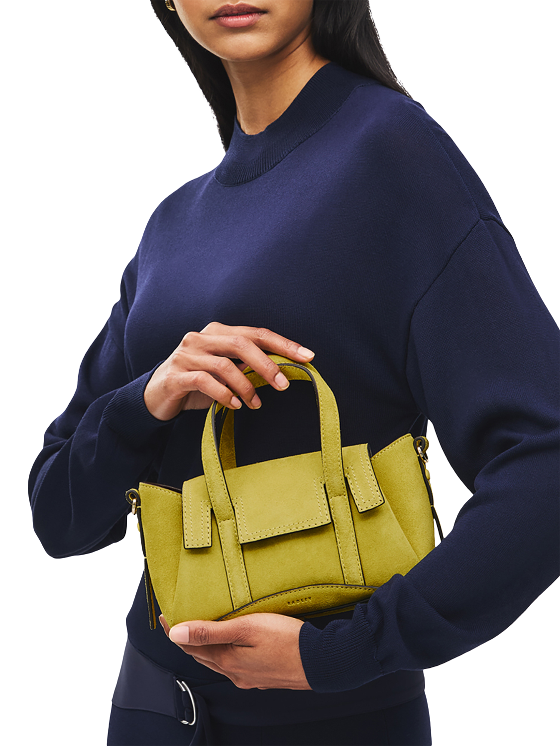 Product image 6 of 7, which shows Radley The Chancery Suede Small Grab Bag, Limoncello