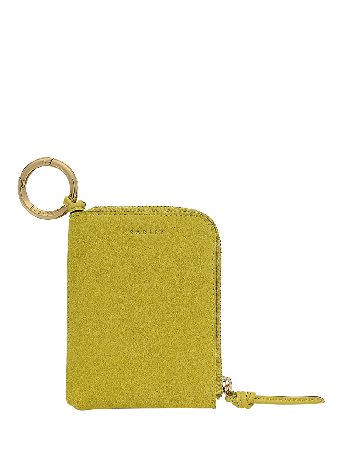 Product image 1 of 3, which shows Radley Penny Lane Suede Bag Charm, Limoncello
