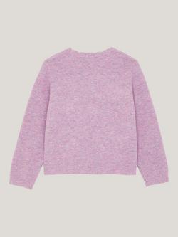 Monsoon Child Embroidered Bow Cardigan, Purple - view 2, Purple