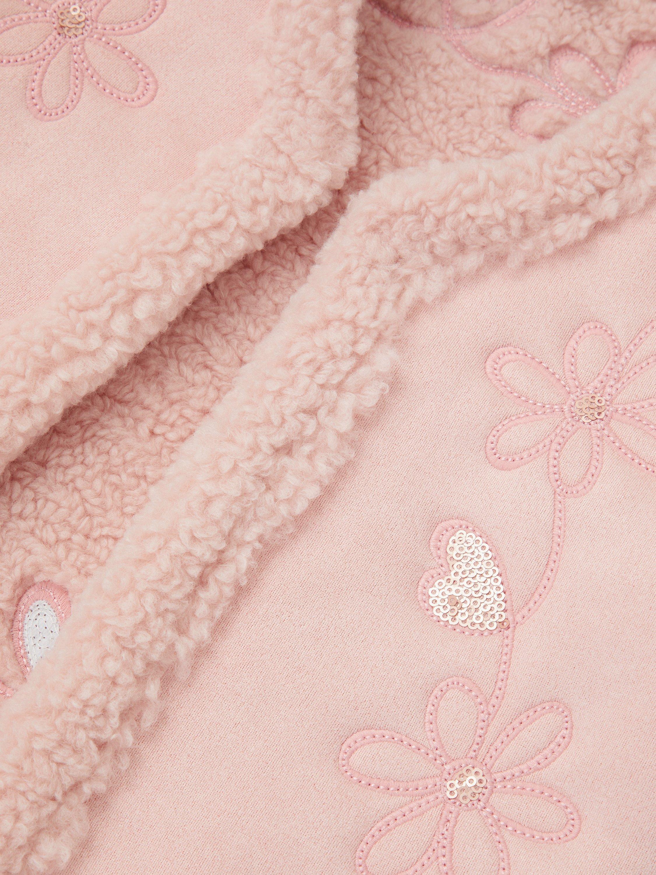 Monsoon Kids' Suedette Floral Embroidered Gilet, Pink