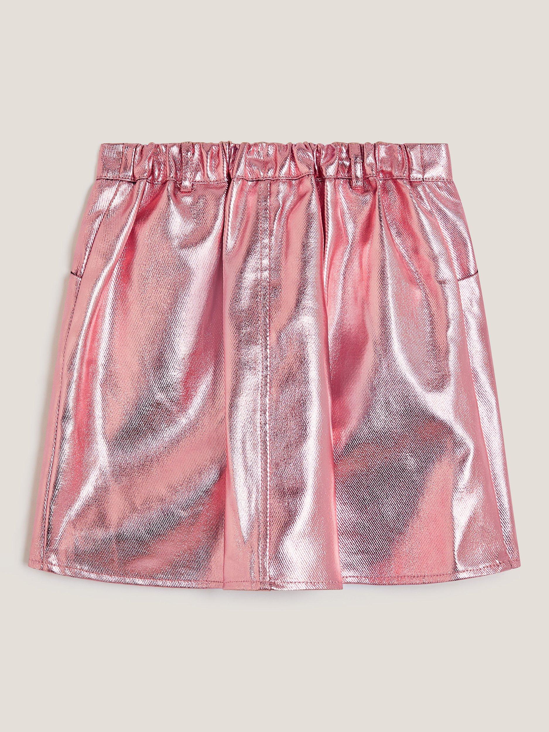 Product image 3 of 4, which shows Monsoon Kids' Metallic Skirt, Rose Gold, 3-4 years