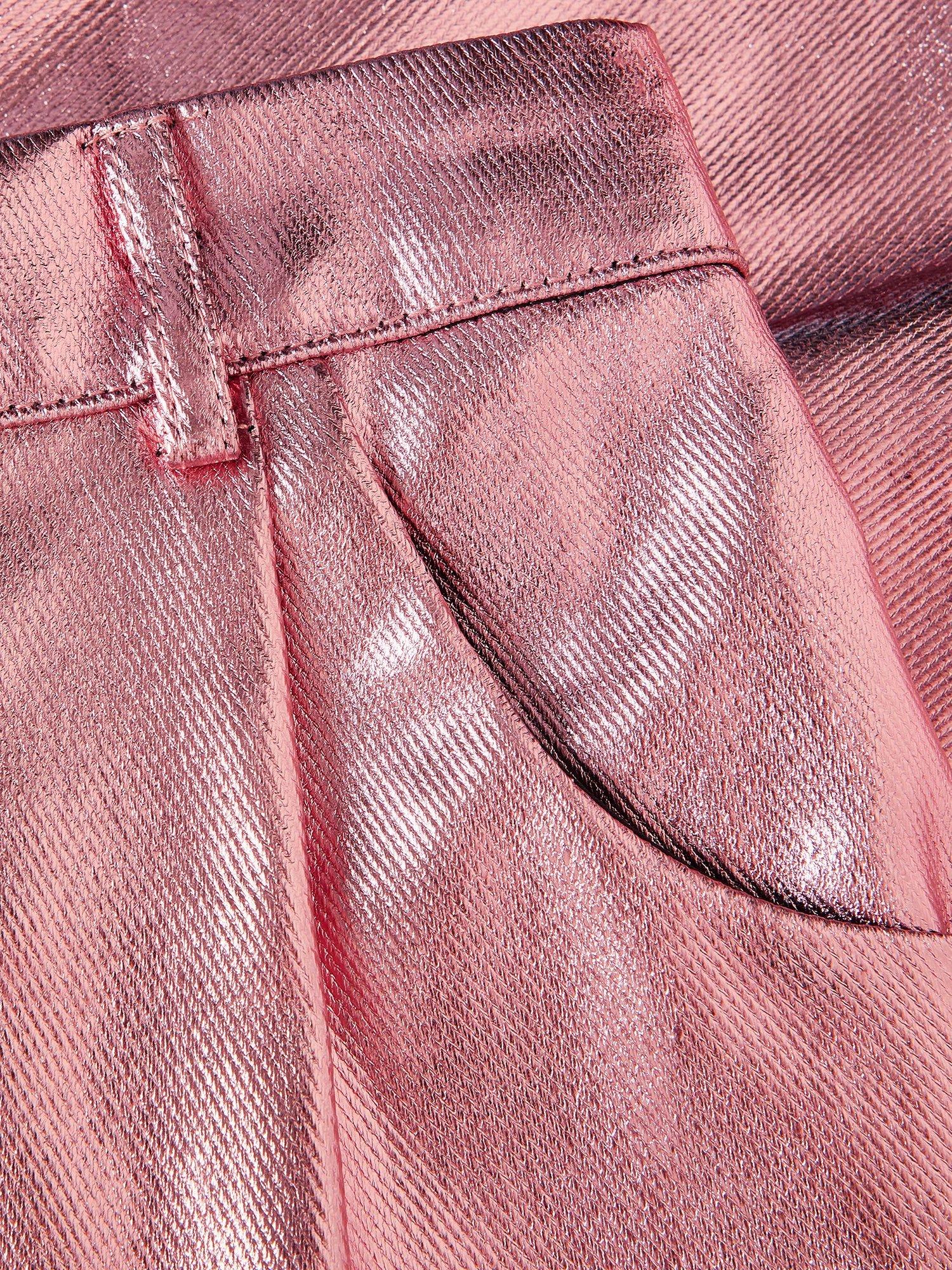 Product image 4 of 4, which shows Monsoon Kids' Metallic Skirt, Rose Gold, 3-4 years