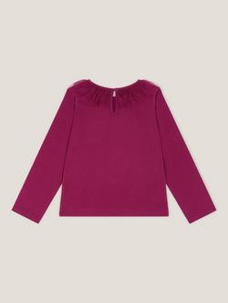 Monsoon Kids' Cotton Christmas House Long Sleeve Top, Burgundy - view 2, Burgundy