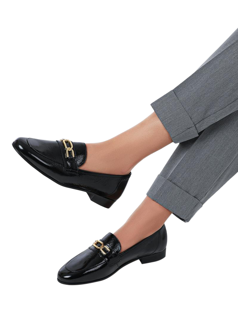 Product image 2 of 6, which shows Jones Bootmaker Tamie Smart Leather Loafers, Black Patent, 3