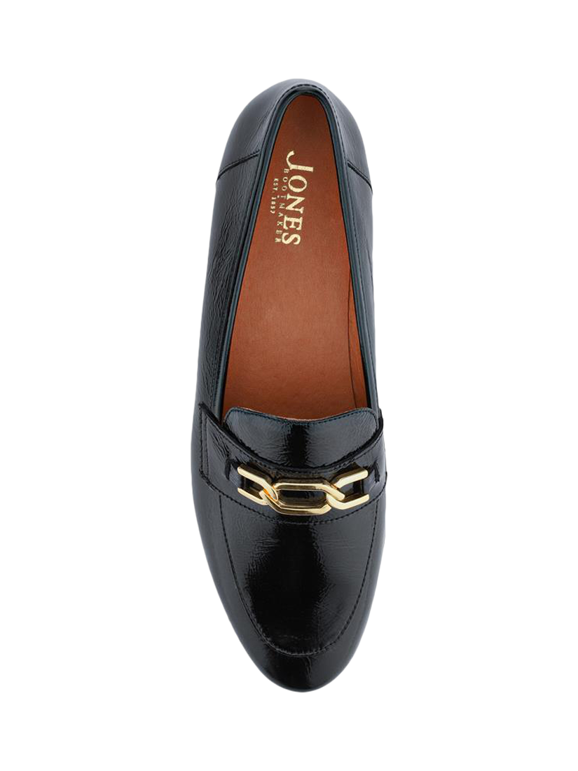 Product image 5 of 6, which shows Jones Bootmaker Tamie Smart Leather Loafers, Black Patent, 3