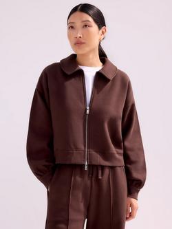 Ro&Zo Sweatshirt Bomber Jacket, Brown, Brown