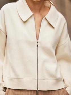 Ro&Zo Sweatshirt Bomber Jacket, Natural - view 2, Natural