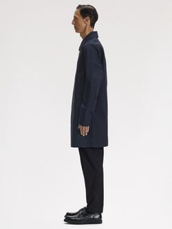 Fred Perry Cotton Bonded Overcoat, Navy - view 2, Navy