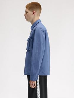 Fred Perry Large Ripstop Pocket Overshirt, Ace Blue - view 2, Ace Blue
