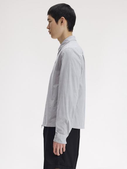Fred Perry Stripe Seersucker Zip Through Overshirt, Blue/White - view 2, Blue/White