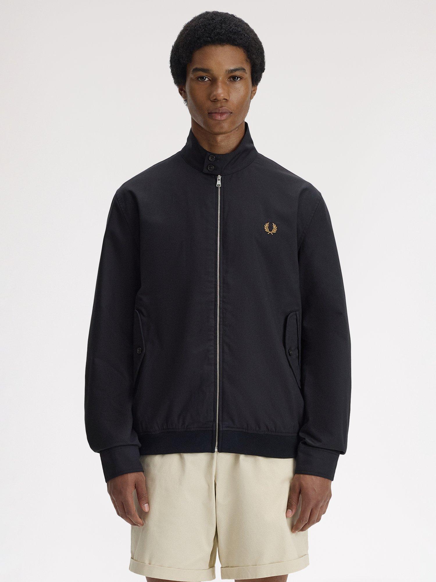 Product image 1 of 5, which shows Fred Perry Twill Harrington Jacket, Black, S