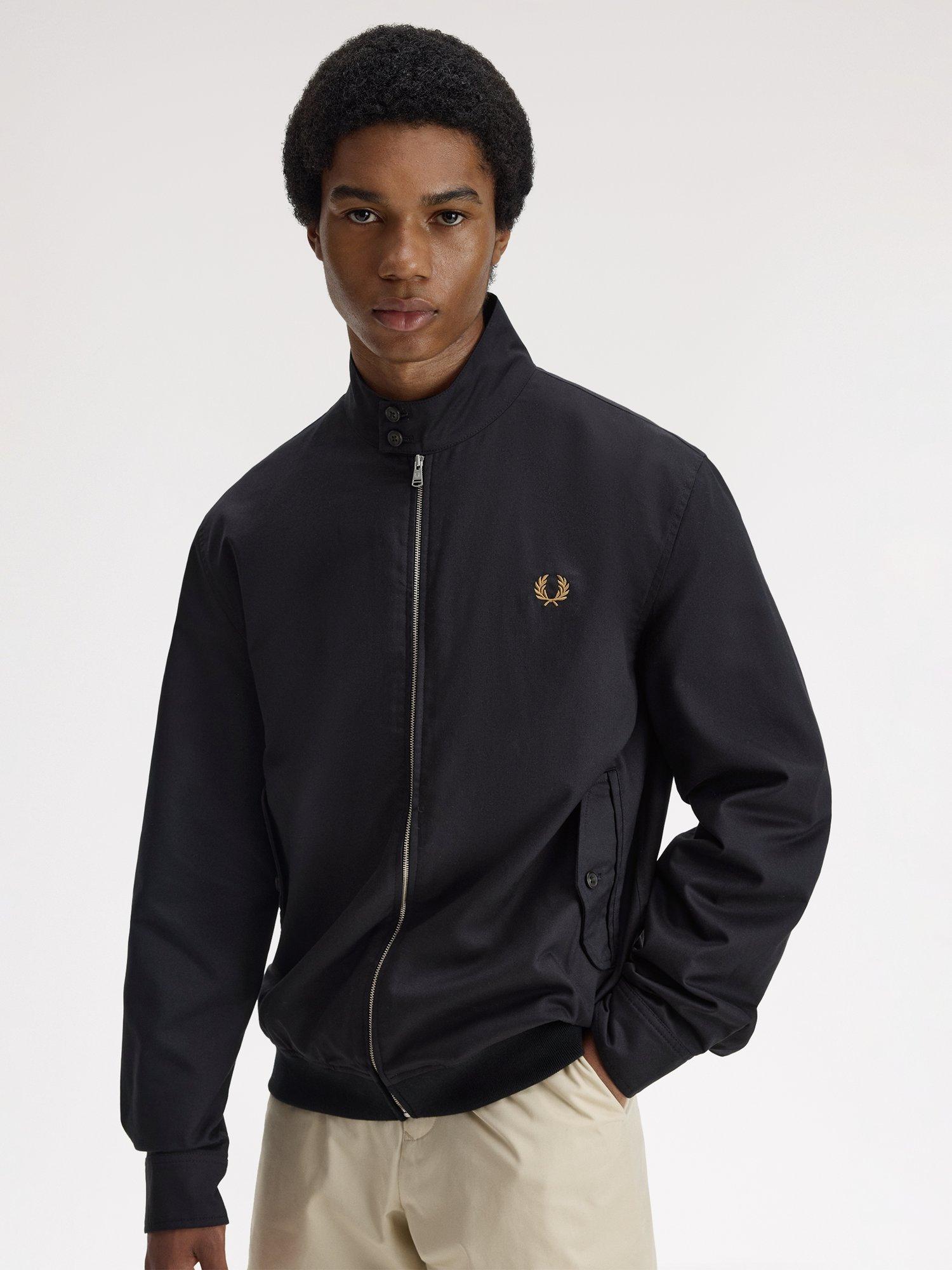 Product image 3 of 5, which shows Fred Perry Twill Harrington Jacket, Black, S