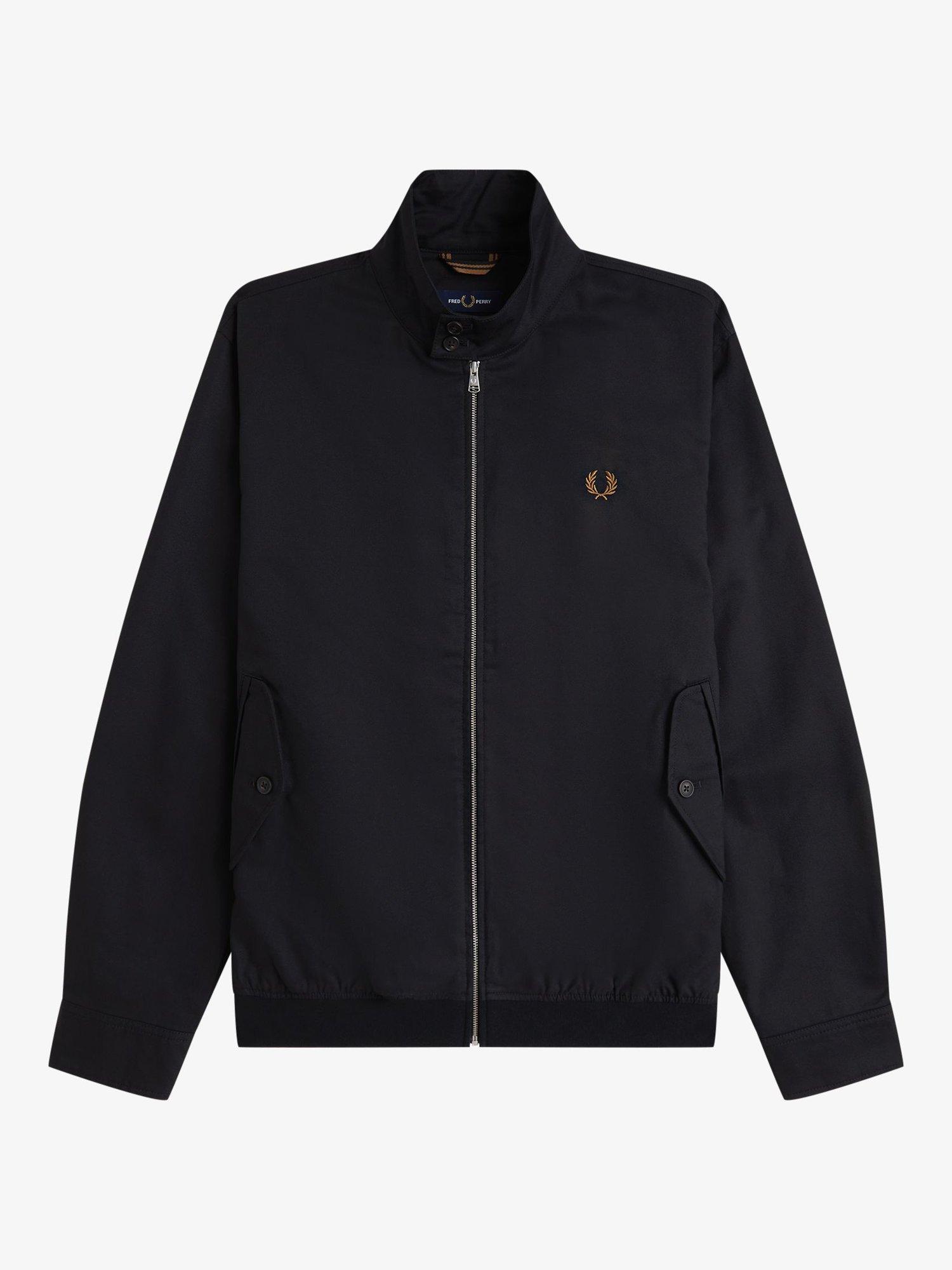Product image 4 of 5, which shows Fred Perry Twill Harrington Jacket, Black, S