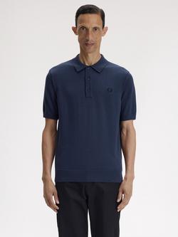 Fred Perry Cotton Knitted Shirt, Dark Airforce, Dark Airforce