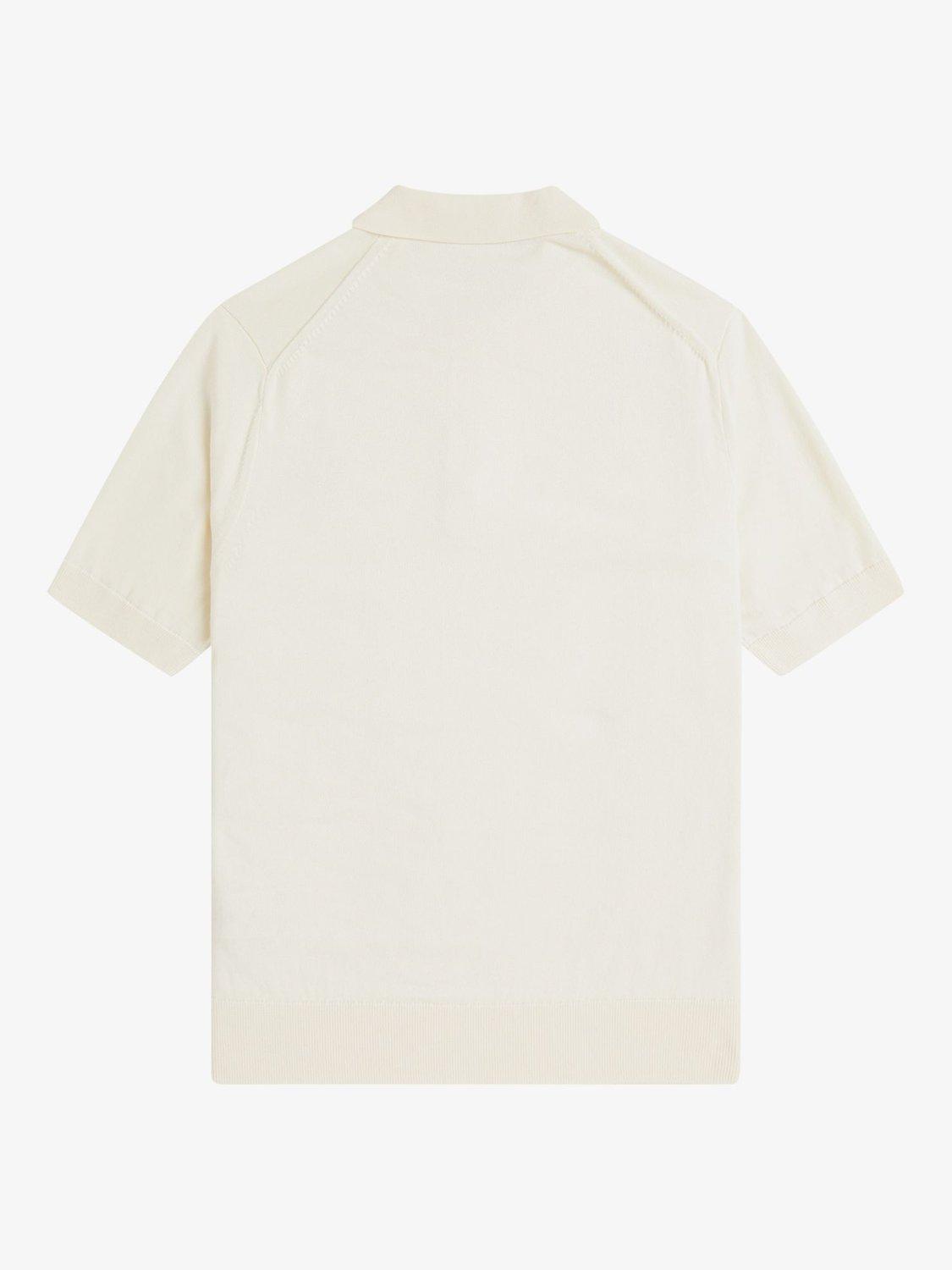 Product image 5 of 5, which shows Fred Perry Cotton Knitted Shirt, Ecru, S