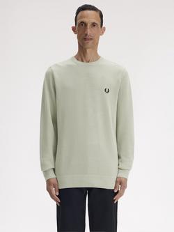 Fred Perry Cotton Pique Stitch Jumper, Seagrass, Seagrass
