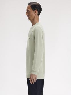 Fred Perry Cotton Pique Stitch Jumper, Seagrass - view 2, Seagrass
