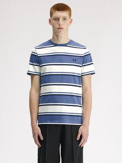 Fred Perry Cotton Bold Stripe T-Shirt, Ace Blue, Ace Blue