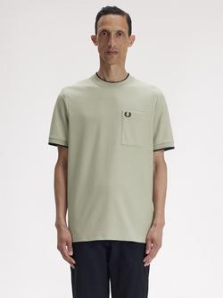 Fred Perry Cotton Pocket Detail Pique T-Shirt, Seagrass, Seagrass