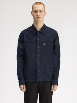Fred Perry Seersucker Overshirt, Navy, Navy
