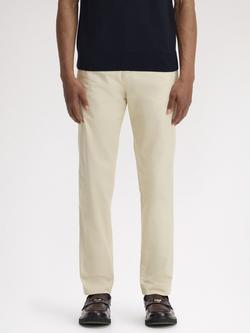 Fred Perry Cotton Twill Slim Fit Trousers, Oatmeal, Oatmeal