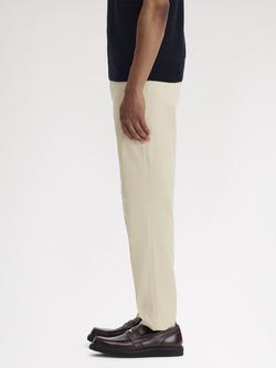 Fred Perry Cotton Twill Slim Fit Trousers, Oatmeal - view 2, Oatmeal