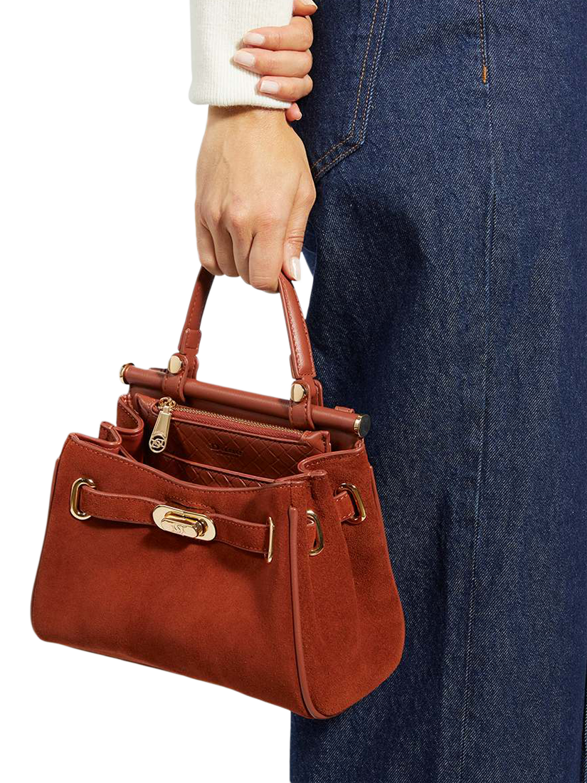 Product image 2 of 5, which shows Dune London Dynamic Leather Grab Bag, Orange