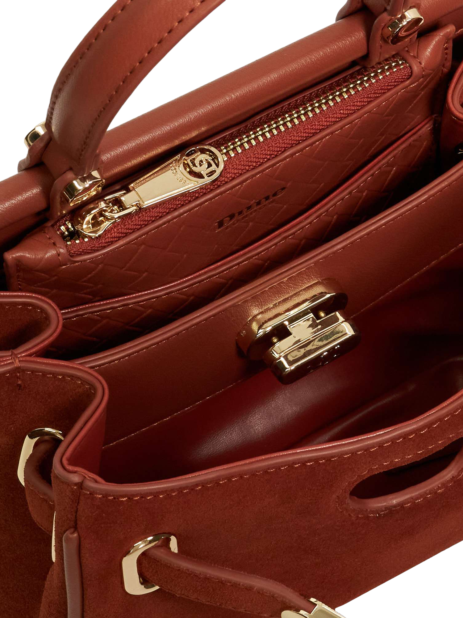 Product image 4 of 5, which shows Dune London Dynamic Leather Grab Bag, Orange