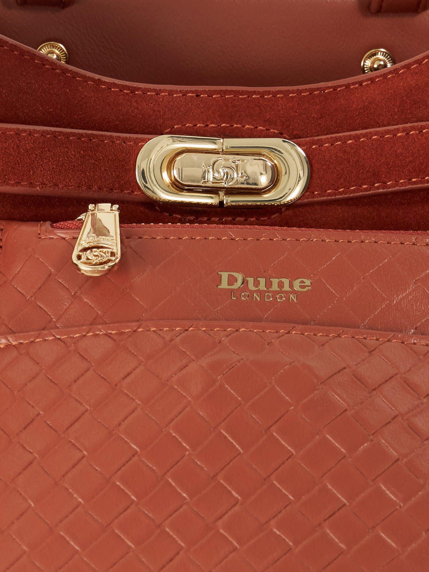 Product image 5 of 5, which shows Dune London Dynamic Leather Grab Bag, Orange