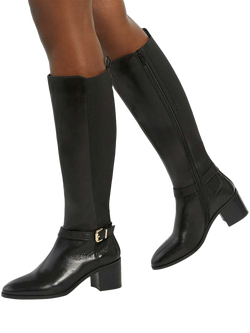 Dune London Tilbys Knee Length Leather Boots - view 2, Black
