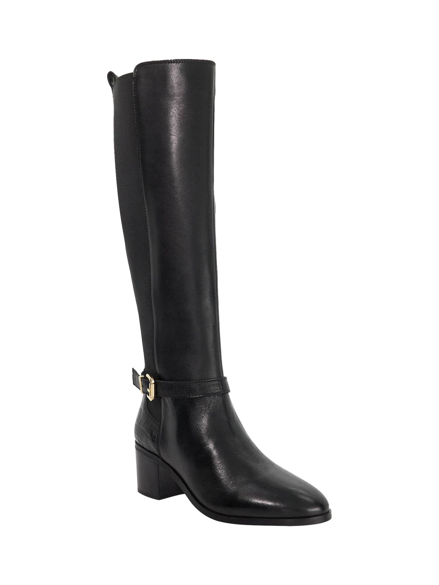 Product image 4 of 6, which shows Dune London Tilbys Knee Length Leather Boots, Black, EU36