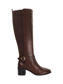 Dune London Tilbys Knee Length Leather Boots, Brown